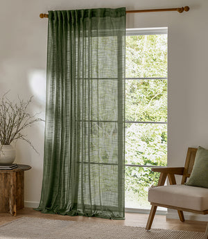 Cirrus Voile Forest Tab Top Curtain Panel