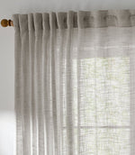Cirrus Voile Grey Tab Top Curtain Panel - Just Fabrics