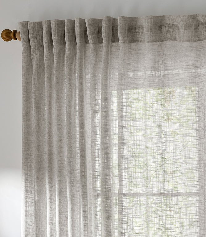 Cirrus Voile Grey Tab Top Curtain Panel - Just Fabrics