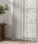 Cirrus Voile Grey Tab Top Curtain Panel - Just Fabrics