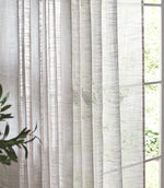 Cirrus Voile Grey Tab Top Curtain Panel - Just Fabrics