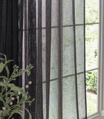 Nimbus Voile Black Tie Top Curtain Panel - Just Fabrics