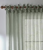 Nimbus Voile Eucalyptus Tie Top Curtain Panel - Just Fabrics