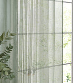 Nimbus Voile Eucalyptus Tie Top Curtain Panel - Just Fabrics