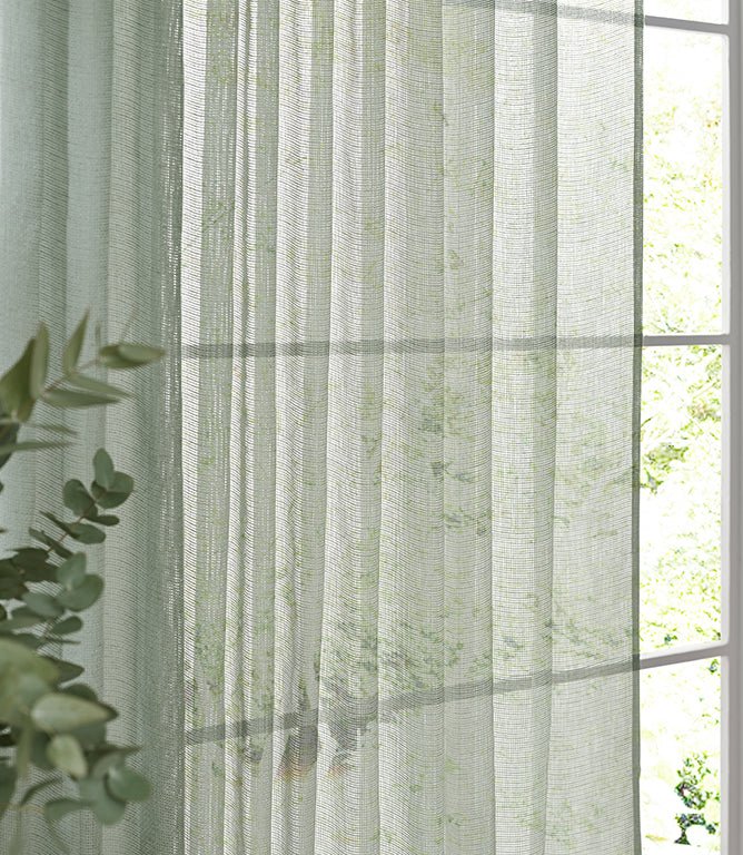 Nimbus Voile Eucalyptus Tie Top Curtain Panel - Just Fabrics