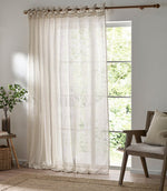 Nimbus Voile Natural Tie Top Curtain Panel - Just Fabrics