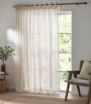 Nimbus Voile Natural Tie Top Curtain Panel