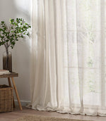 Nimbus Voile Natural Tie Top Curtain Panel - Just Fabrics