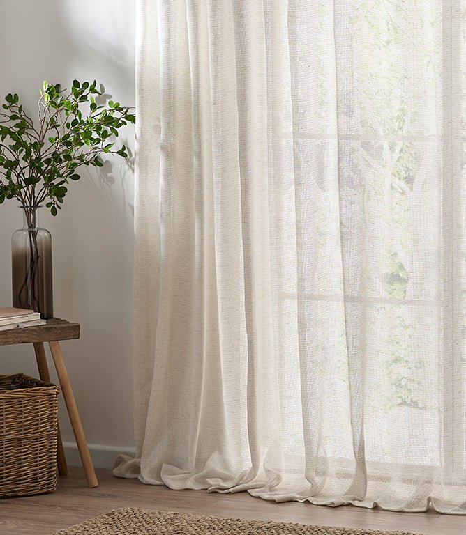 Nimbus Voile Natural Tie Top Curtain Panel - Just Fabrics