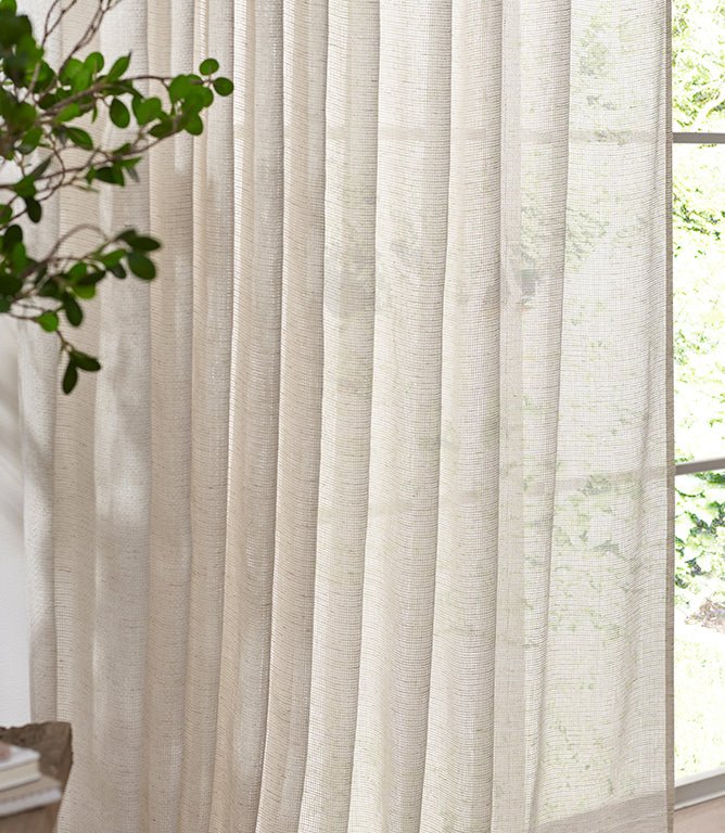 Nimbus Voile Natural Tie Top Curtain Panel - Just Fabrics