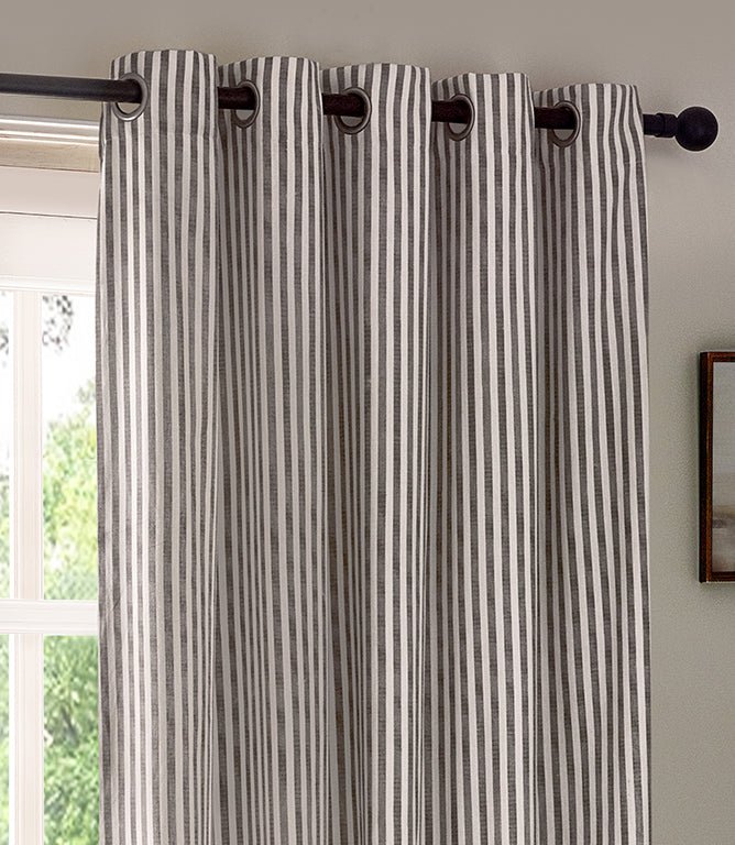 Hebden Grey Eyelet Curtains - Just Fabrics