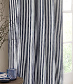 Hebden Navy Eyelet Curtains - Just Fabrics