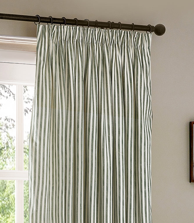 Striped Curtains - Hebden Pencil Pleat Forest