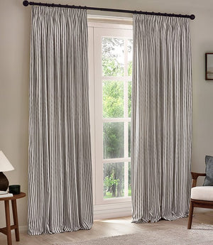 Hebden Grey Pencil Pleat Curtains