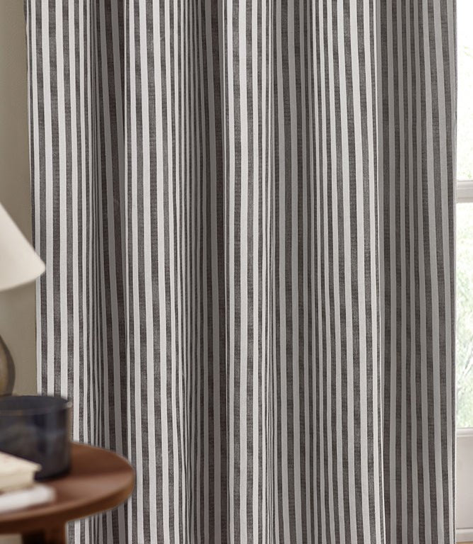 Hebden Grey Pencil Pleat Curtains - Just Fabrics