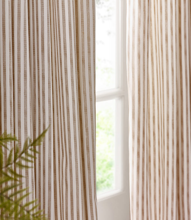 Striped Curtains - Hebden Pencil Pleat Natural