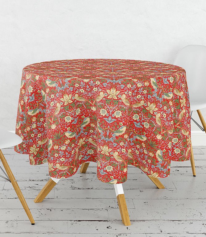 Strawberry Thief Red Circular - Just Fabrics