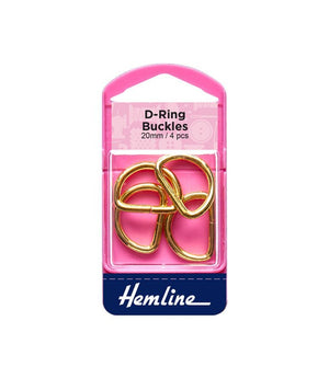 Metal D-Rings 20mm Gold