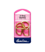 Metal D - Rings 20mm Gold - Just Fabrics