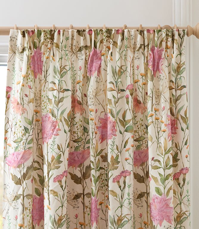 Delamere Blossom Pencil Pleat Curtains - Just Fabrics