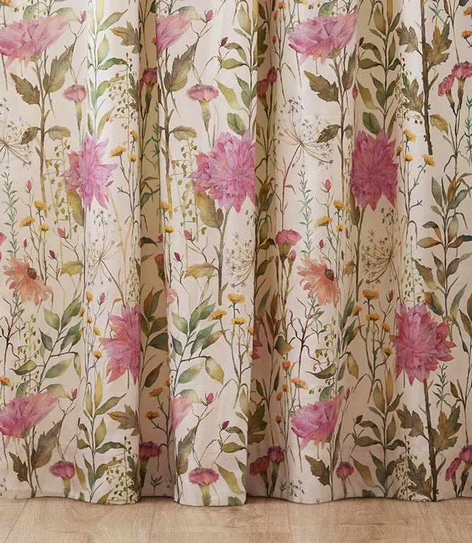 Delamere Blossom Pencil Pleat Curtains - Just Fabrics