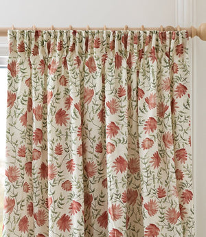 Elai Terracotta Pencil Pleat Curtains