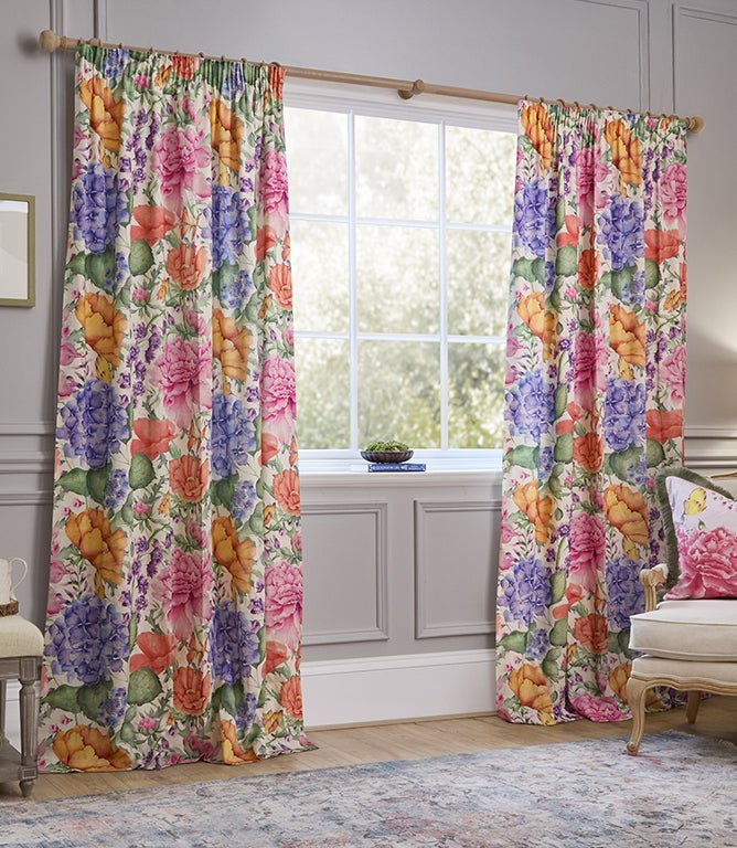 Idalia Fuchsia Pencil Pleat Curtains - Just Fabrics