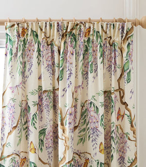 Mariposa Cream Pencil Pleat Curtains