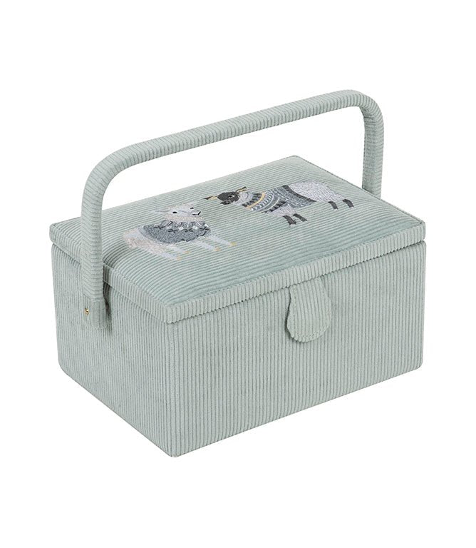 Woolly Pully Sheep Embroidered Sewing Box - Just Fabrics