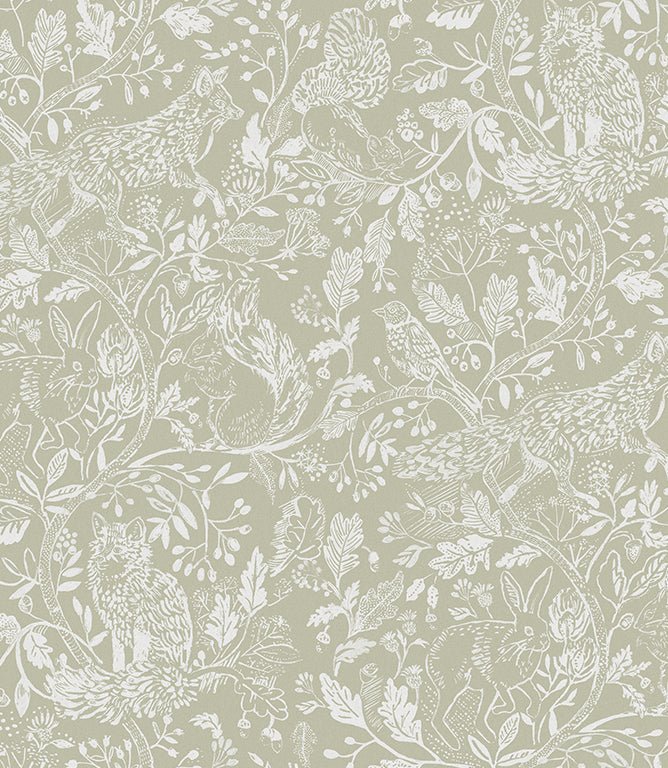 Cademuir Sage Wallpaper - Just Fabrics