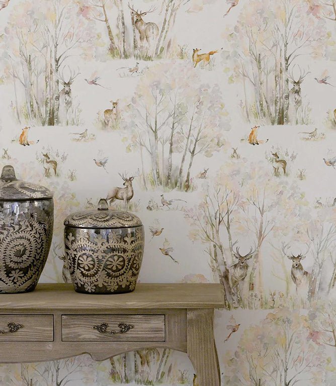 Enchanted Forest Linen Wallpaper - Just Fabrics