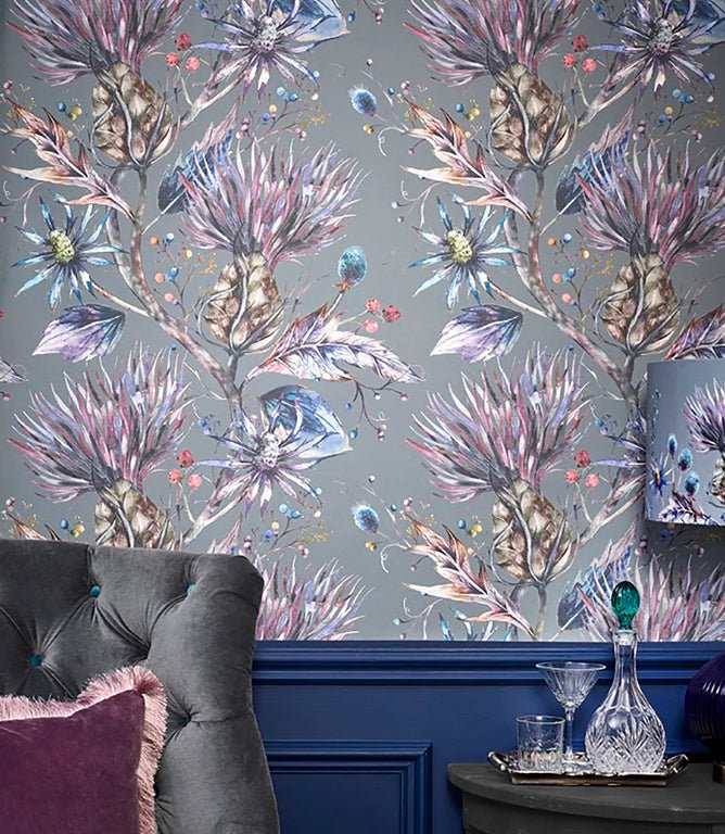 Elysium Storm Wallpaper - Just Fabrics