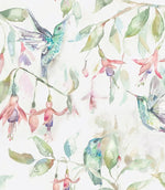 Fuchsia Flight Cream Wallpaper - Just Fabrics