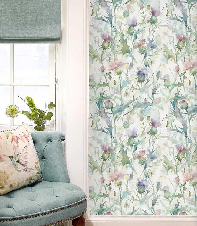 Cirsiun Damson Wallpaper - Just Fabrics