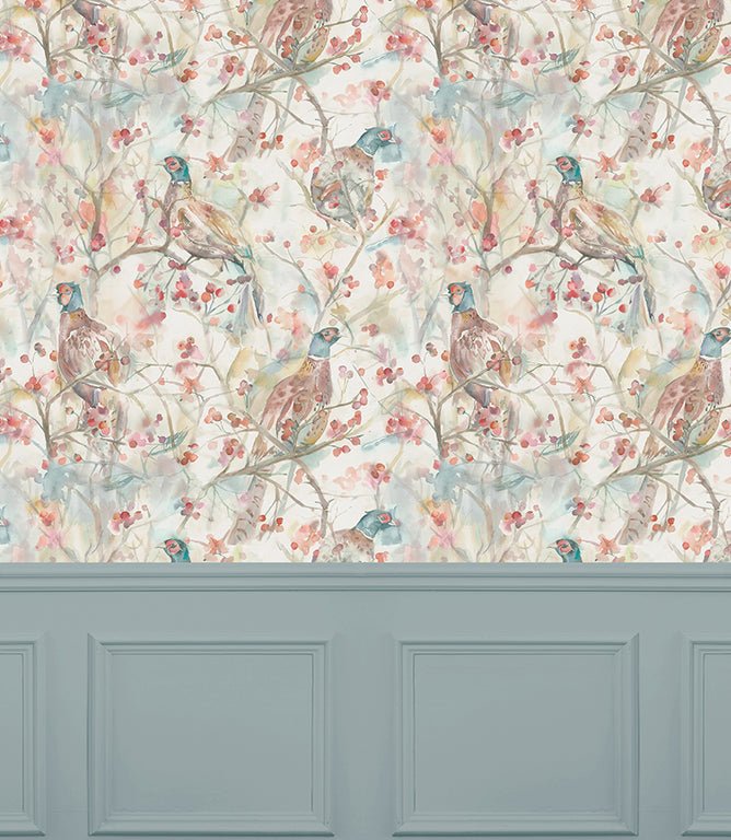 Blackberry Row Cream Wallpaper - Just Fabrics