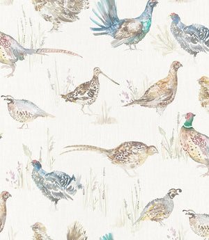 Gamebirds Cream Wallpaper - Just Fabrics
