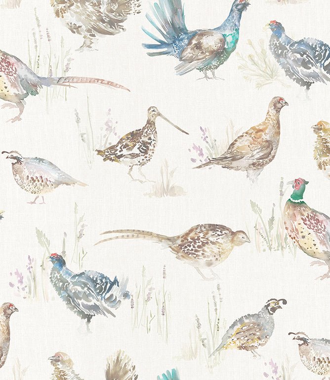 Gamebirds Cream Wallpaper - Just Fabrics
