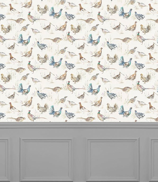 Gamebirds Cream Wallpaper - Just Fabrics
