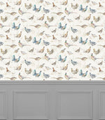 Gamebirds Cream Wallpaper - Just Fabrics