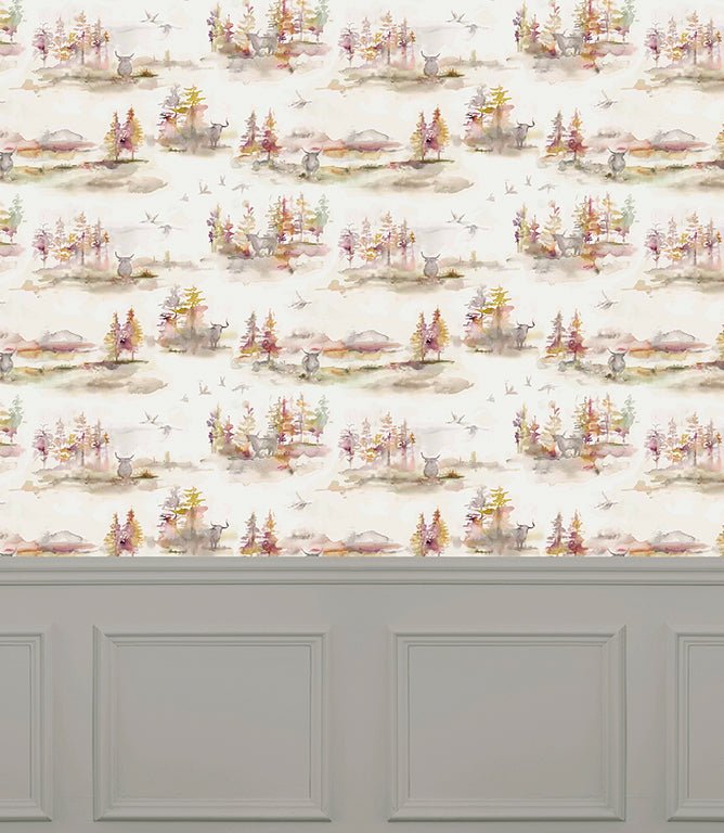 Caledonian Forest Plum Wallpaper - Just Fabrics