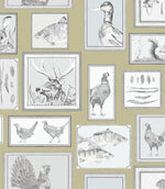 Sylva Mustard Wallpaper - Just Fabrics