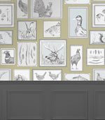 Sylva Mustard Wallpaper - Just Fabrics