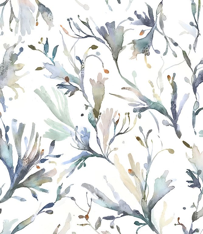 Seaweed Slate Wallpaper - Just Fabrics