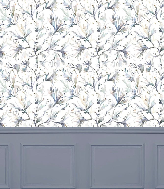 Seaweed Slate Wallpaper - Just Fabrics