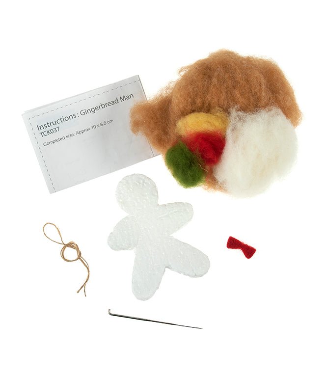 Gingerbread Man Needle Felting Kit - Just Fabrics