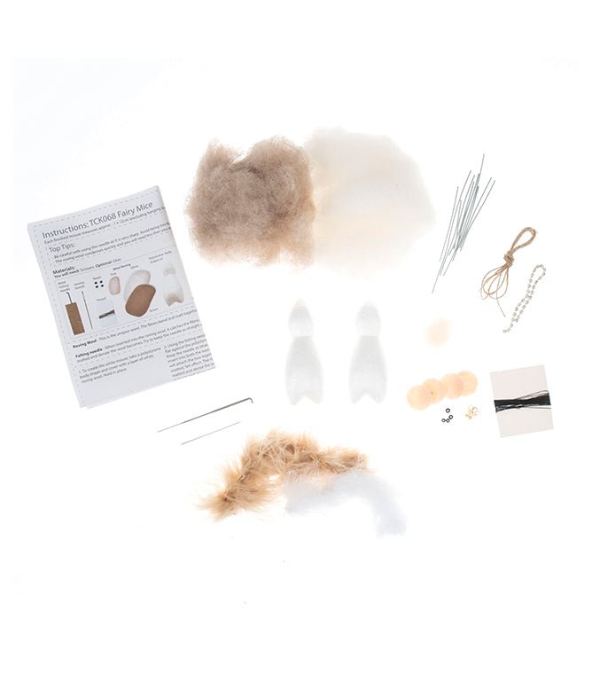 Fairy Mice Duo Needle Felting Kit - Just Fabrics