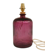 Glass Lamp Bases - Lynton 29cm Recycled Glass Amethyst Lamp