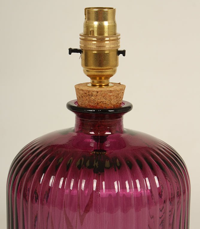 Glass Lamp Bases - Lynton 29cm Recycled Glass Amethyst Lamp