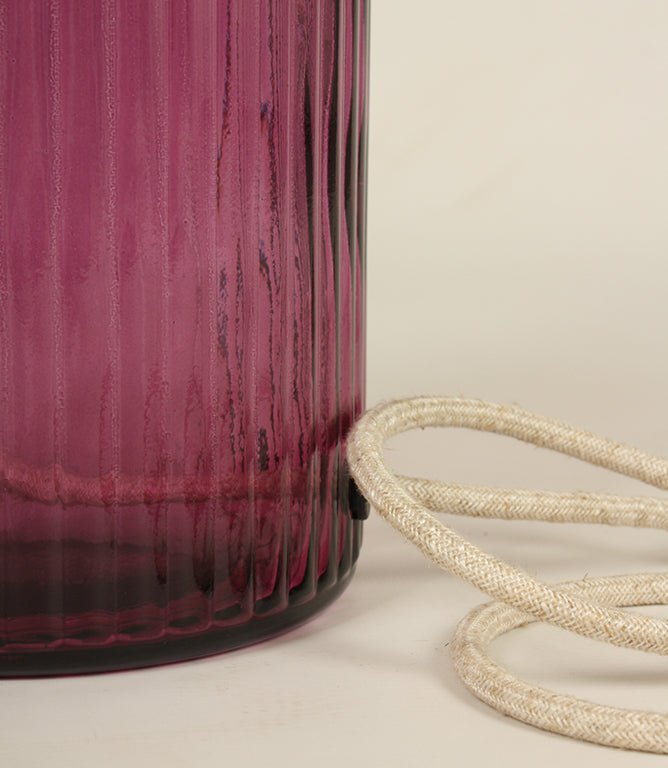 Glass Lamp Bases - Lynton 29cm Recycled Glass Amethyst Lamp