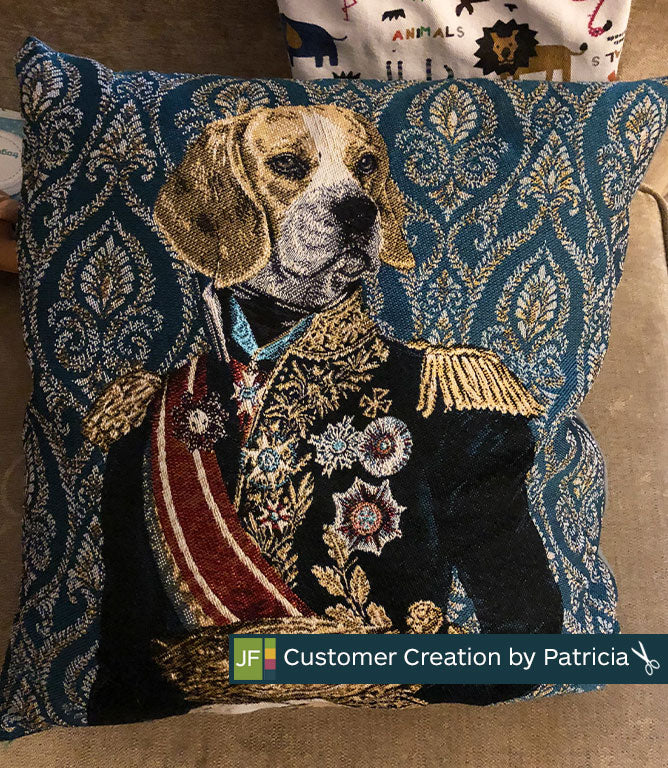 Cushion Panels - Prince Beagle Teal Panel